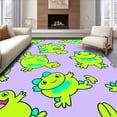 thumbnail image 1 of ODIKA 6'x9' Machine Washable Non-Slip Area Rug, Amphibian Friends Absorbent Bathroom Floor Accessory High Traffic Rug, Green, 720539, 1 of 7