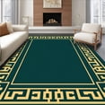 thumbnail image 1 of ODIKA 6'x9' Machine Washable Non-Slip Area Rug, Art Alphabet Tiles with Stylized Lettering and Accents High Traffic Rug, Green, 687892, 1 of 5