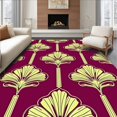 thumbnail image 1 of ODIKA 6'x9' Machine Washable Non-Slip Area Rug, Art Archways with Symmetrical Fan and Ornate Detailing High Traffic Rug with Pad, Burgundy, 706197, 1 of 8