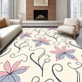 thumbnail image 1 of ODIKA 6'x9' Machine Washable Non-Slip Area Rug, Art Nouveau Scrollwork with Stylized Petal Flourishes High Traffic Rug, Ivory, 552819, 1 of 7