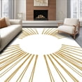 thumbnail image 1 of ODIKA 6'x9' Machine Washable Non-Slip Area Rug, Art Starburst Interlocking Network with Elegant Details High Traffic Rug, Gold, 553097, 1 of 7