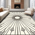 thumbnail image 1 of ODIKA 6'x9' Machine Washable Non-Slip Area Rug, Art Sunburst Panel Featuring Radiant Motifs High Traffic Rug with Pad, Black, 373419, 1 of 8