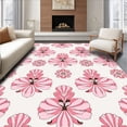 thumbnail image 1 of ODIKA 6'x9' Machine Washable Non-Slip Area Rug, Artisan Mosaic Blossom Petal High Traffic Rug with Pad, Pink, 461124, 1 of 8