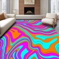 thumbnail image 1 of ODIKA 6'x9' Machine Washable Non-Slip Area Rug, Artisan Topographic Contour Wave Modern High Traffic Rug, Pink, 525644, 1 of 7