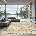 thumbnail image 1 of ODIKA 6'x9' Machine Washable Non-Slip Area Rug, Aztec Beige High Traffic Rug, Beige, 1058238, 1 of 7