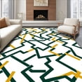 thumbnail image 1 of ODIKA 6'x9' Machine Washable Non-Slip Area Rug, Banner Inspired With Abstract Athletic Symbolism High Traffic Rug with Pad, Green, 674220, 1 of 8