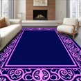 thumbnail image 1 of ODIKA 6'x9' Machine Washable Non-Slip Area Rug, Baroque Ornate Filigree Decorative Arch High Traffic Rug, Purple, 533886, 1 of 7