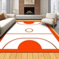 thumbnail image 1 of ODIKA 6'x9' Machine Washable Non-Slip Area Rug, Basketball Court Inspired Decorative Accent Floor High Traffic Rug with Pad, Orange, 671549, 1 of 8