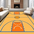 thumbnail image 1 of ODIKA 6'x9' Machine Washable Non-Slip Area Rug, Basketball Court Orange Floor Key Lines High Traffic Rug with Pad, Beige, 841071, 1 of 8