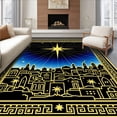 thumbnail image 1 of ODIKA 6'x9' Machine Washable Non-Slip Area Rug, Bethlehem Yarn Canvas Night Sky Advent Crafting Framework High Traffic Rug with Pad, Gold, 650478, 1 of 8