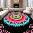 thumbnail image 1 of ODIKA 6'x9' Machine Washable Non-Slip Area Rug, Bloom Latch Hook Kit Crochet Yarn DIY Embroidery Needlework High Traffic Rug, Pink, 643865, 1 of 7