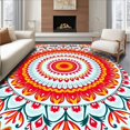 thumbnail image 1 of ODIKA 6'x9' Machine Washable Non-Slip Area Rug, Bloom Reversible Waterproof Patio with Intricate Petals High Traffic Rug, Red, 713611, 1 of 7