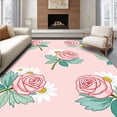 thumbnail image 1 of ODIKA 6'x9' Machine Washable Non-Slip Area Rug, Blooming Garden Floral Botanical Nature Inspired High Traffic Rug with Pad, Pink, 688834, 1 of 8