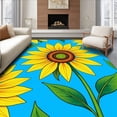 thumbnail image 1 of ODIKA 6'x9' Machine Washable Non-Slip Area Rug, Blooming Sunflower Garden Decorative Accent Splash Adornment High Traffic Rug, Yellow, 703355, 1 of 7