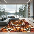 thumbnail image 1 of ODIKA 6'x9' Machine Washable Non-Slip Area Rug, Bohemian Burnt Orange High Traffic Rug, Orange, 1269085, 1 of 7