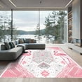 thumbnail image 1 of ODIKA 6x9 Machine Washable Non-Slip Area Rug, Bohemian Pink High Traffic Rug, Pink, 1051213, 1 of 7