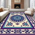 thumbnail image 1 of ODIKA 6'x9' Machine Washable Non-Slip Area Rug, Boho Zen Meditation Peaceful Reading Study Space High Traffic Rug, Blue, 688753, 1 of 7