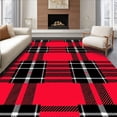 thumbnail image 1 of ODIKA 6'x9' Machine Washable Non-Slip Area Rug, Bold Buffalo Plaid Featuring Strong Contrasting Squares High Traffic Rug with Pad, Red, 615260, 1 of 8