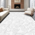 thumbnail image 1 of ODIKA 6'x9' Machine Washable Non-Slip Area Rug, Botanical Vine Scrolls with Contemporary Swirl High Traffic Rug, Black, 532468, 1 of 7