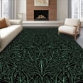 thumbnail image 1 of ODIKA 6'x9' Machine Washable Non-Slip Area Rug, Botanical Vine Trellis with Intricate Leaf Motifs High Traffic Rug, Black, 576198, 1 of 7