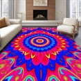 thumbnail image 1 of ODIKA 6'x9' Machine Washable Non-Slip Area Rug, Burst Floor Covering with Kaleidoscope Design High Traffic Rug, Pink, 596394, 1 of 7