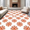 thumbnail image 1 of ODIKA 6'x9' Machine Washable Non-Slip Area Rug, Cable Braided Nordic Snowflake with Vintage Motifs High Traffic Rug, Orange, 636884, 1 of 7