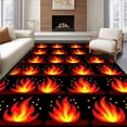 thumbnail image 1 of ODIKA 6'x9' Machine Washable Non-Slip Area Rug, Campfire Flame Dancing Ember Gathering Circle High Traffic Rug, Red, 708871, 1 of 7