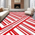 thumbnail image 1 of ODIKA 6'x9' Machine Washable Non-Slip Area Rug, Cane Stripe Anti Slip Hallway Covering High Traffic Rug, Red, 506567, 1 of 7