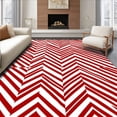 thumbnail image 1 of ODIKA 6'x9' Machine Washable Non-Slip Area Rug, Cane Stripe Holiday Floor High Traffic Rug, Red, 626088, 1 of 7