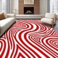 thumbnail image 1 of ODIKA 6'x9' Machine Washable Non-Slip Area Rug, Cane Stripe Latch Kit Peppermint Swirl Seasonal High Traffic Rug, Red, 738419, 1 of 7