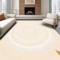 thumbnail image 1 of ODIKA 6'x9' Machine Washable Non-Slip Area Rug, Celestial Dream Swirl with Radiating Petal and Gradient Edges High Traffic Rug with Pad, Beige, 614418, 1 of 8