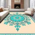 thumbnail image 1 of ODIKA 6'x9' Machine Washable Non-Slip Area Rug, Celestial Dreamcatcher Sunburst Medallion High Traffic Rug with Pad, Beige, 704370, 1 of 8