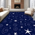 thumbnail image 1 of ODIKA 6'x9' Machine Washable Non-Slip Area Rug, Celestial Galaxy Stellar Constellation Night Sky Astral High Traffic Rug, Blue, 534717, 1 of 7