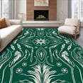 thumbnail image 1 of ODIKA 6'x9' Machine Washable Non-Slip Area Rug, Celestial Snow Crystal with Radiant Boho Design High Traffic Rug with Pad, Green, 506148, 1 of 8