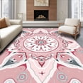 thumbnail image 1 of ODIKA 6'x9' Machine Washable Non-Slip Area Rug, Celestial Starburst Tree Skirt with Ethereal Galaxy Designs High Traffic Rug with Pad, Pink, 653528, 1 of 8