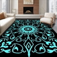 thumbnail image 1 of ODIKA 6'x9' Machine Washable Non-Slip Area Rug, Celestial with Gothic Flourish High Traffic Rug with Pad, Black, 657535, 1 of 8