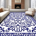 thumbnail image 1 of ODIKA 6'x9' Machine Washable Non-Slip Area Rug, Chain Motif with Repeating High Traffic Rug with Pad, Blue, 549516, 1 of 8