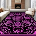 thumbnail image 1 of ODIKA 6'x9' Machine Washable Non-Slip Area Rug, Chakra Energy Healing Crystal Grid Meditation Blanket High Traffic Rug with Pad, Black, 710042, 1 of 8