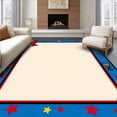 thumbnail image 1 of ODIKA 6'x9' Machine Washable Non-Slip Area Rug, Championship Admission Stub Heirloom Artwork High Traffic Rug, Blue, 671178, 1 of 7
