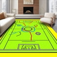 thumbnail image 1 of ODIKA 6'x9' Machine Washable Non-Slip Area Rug, Championship Game Turf Action Scene With Player Movement Paths High Traffic Rug with Pad, Green, 675675, 1 of 8