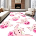 thumbnail image 1 of ODIKA 6'x9' Machine Washable Non-Slip Area Rug, Charming Wraith Toilet Lid Cover Bath Trio High Traffic Rug with Pad, Pink, 725653, 1 of 8