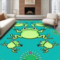thumbnail image 1 of ODIKA 6'x9' Machine Washable Non-Slip Area Rug, Cheerful Amphibian Motif Kit Featuring Fun Crocheted Yarn Design High Traffic Rug with Pad, Turquoise, 725924, 1 of 8