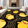 thumbnail image 1 of ODIKA 6'x9' Machine Washable Non-Slip Area Rug, Cheerful Farm Watercolor Sketch Motif High Traffic Rug with Pad, Yellow, 722065, 1 of 8