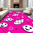 thumbnail image 1 of ODIKA 6'x9' Machine Washable Non-Slip Area Rug, Cheerful Wildlife Shower with Smiling Jungle Creature High Traffic Rug, Pink, 723610, 1 of 7