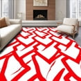 thumbnail image 1 of ODIKA 6'x9' Machine Washable Non-Slip Area Rug, Chevron Zigzag Stripe Design Floor High Traffic Rug with Pad, Red, 508776, 1 of 8