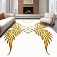 thumbnail image 1 of ODIKA 6'x9' Machine Washable Non-Slip Area Rug, Christmas Crochet Kit Wings Canvas Hook Needlecraft High Traffic Rug, Gold, 650495, 1 of 5