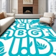 thumbnail image 1 of ODIKA 6'x9' Machine Washable Non-Slip Area Rug, Circle of Letters with Ocean Animal High Traffic Rug, Blue, 689404, 1 of 7