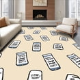thumbnail image 1 of ODIKA 6'x9' Machine Washable Non-Slip Area Rug, Classic Game Day Admission Voucher Patchwork with Athletic Lettering High Traffic Rug, Beige, 669625, 1 of 7