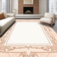 thumbnail image 1 of ODIKA 6'x9' Machine Washable Non-Slip Area Rug, Classic Interlocking Trellis with Faded Vinework High Traffic Rug, Beige, 541970, 1 of 7