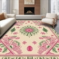 thumbnail image 1 of ODIKA 6'x9' Machine Washable Non-Slip Area Rug, Classic Jolly Lavatory Package Timeless Woodland Theme High Traffic Rug with Pad, Beige, 653172, 1 of 8
